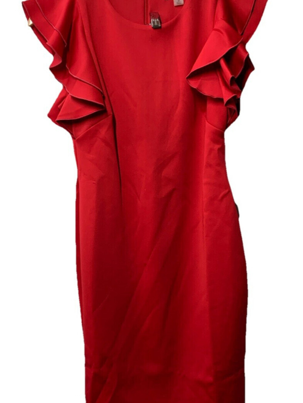 Tommy Hilfiger Casual Sheath Dress with Flutter Sleeves in Scarlet Red Size 6P
